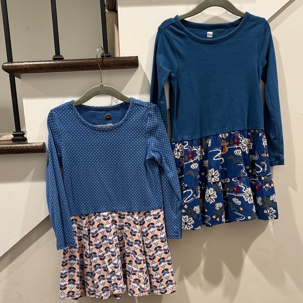 Tea Collection Blue and Pink Kids Dresses